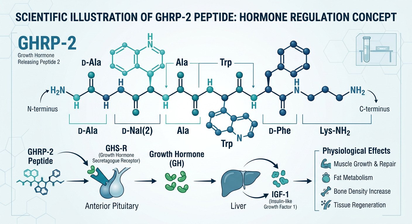 Hormone regulation peptide research illustration