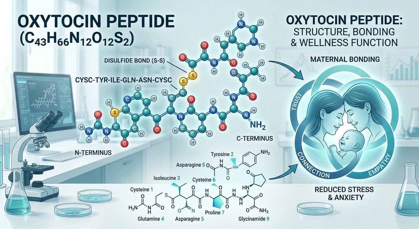 Naturally occurring peptide hormone research illustration